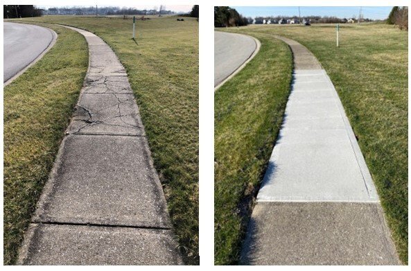 Cracked concrete driveway before NorCal RenewCrete Solutions repair in Northern California